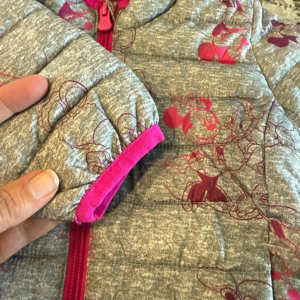 Gray and Pink Hooded Jacket DISNEY‎ Mickey and Minnie Mouse 6-12mo puffer jacket